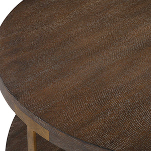   Brown Oak Round Coffee Table | Oroa.com