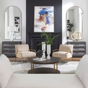   Brown Oak Round Coffee Table | Oroa.com