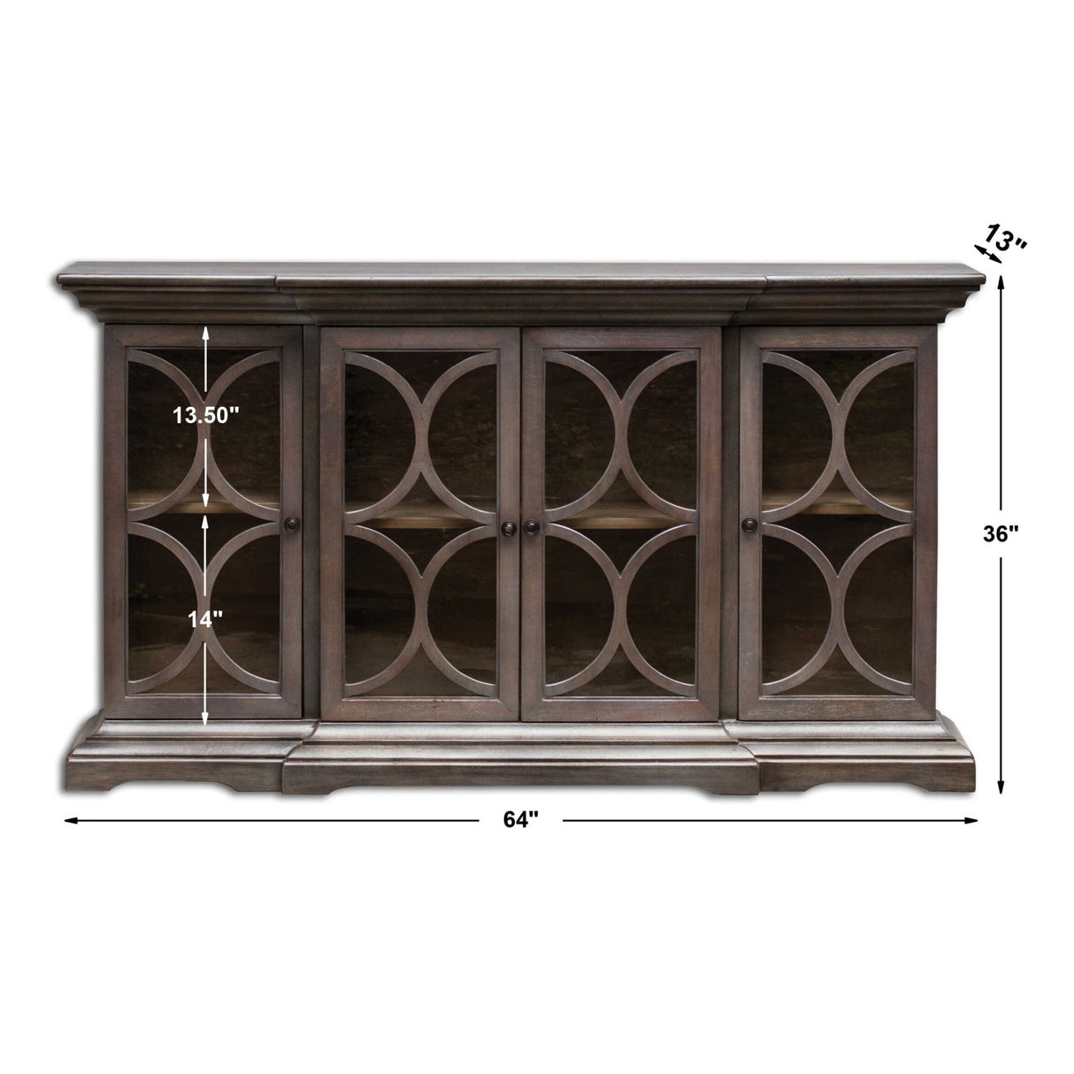   Open-Carved 4-Door Wooden Cabinet | Oroa.com
