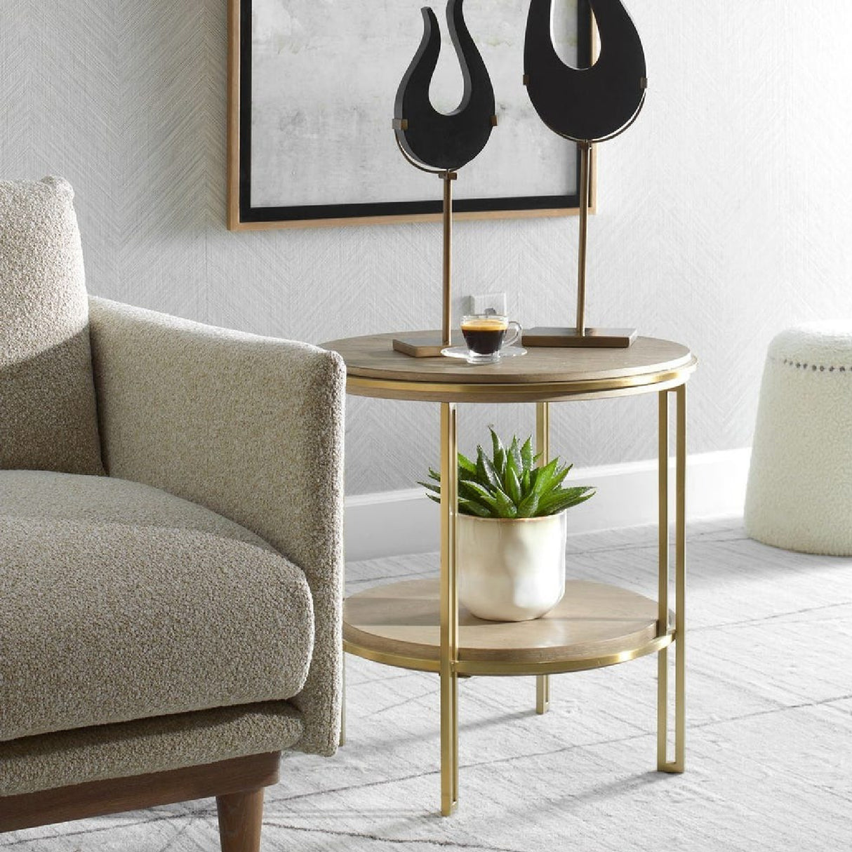   Brushed Brass Framed Side Table | Oroa.com