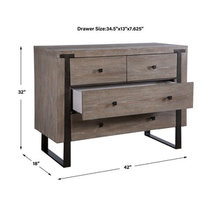   Light Oak 4-Drawer Chest | Oroa.com