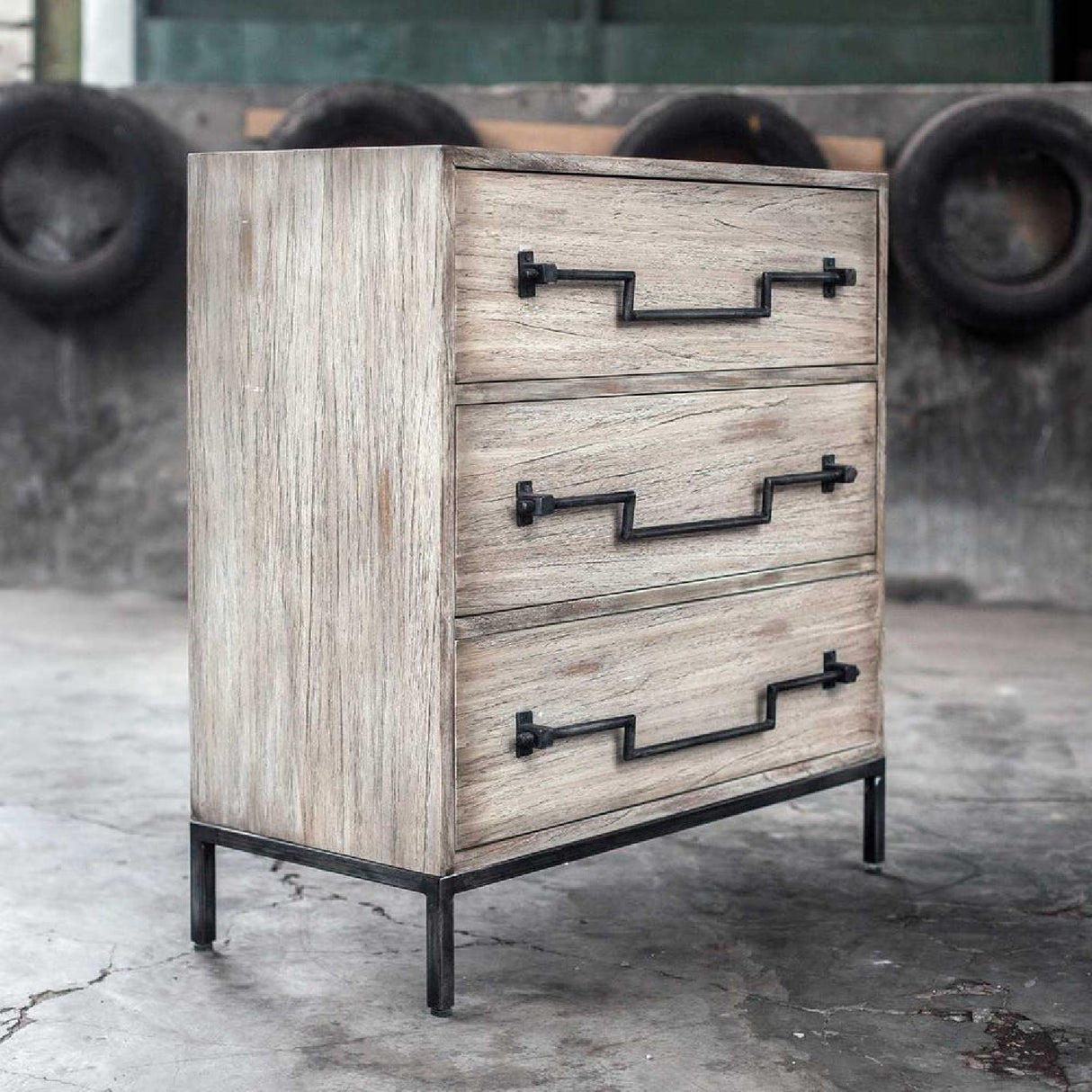   Mango Wood 3-Drawer Accent Chest | Oroa.com