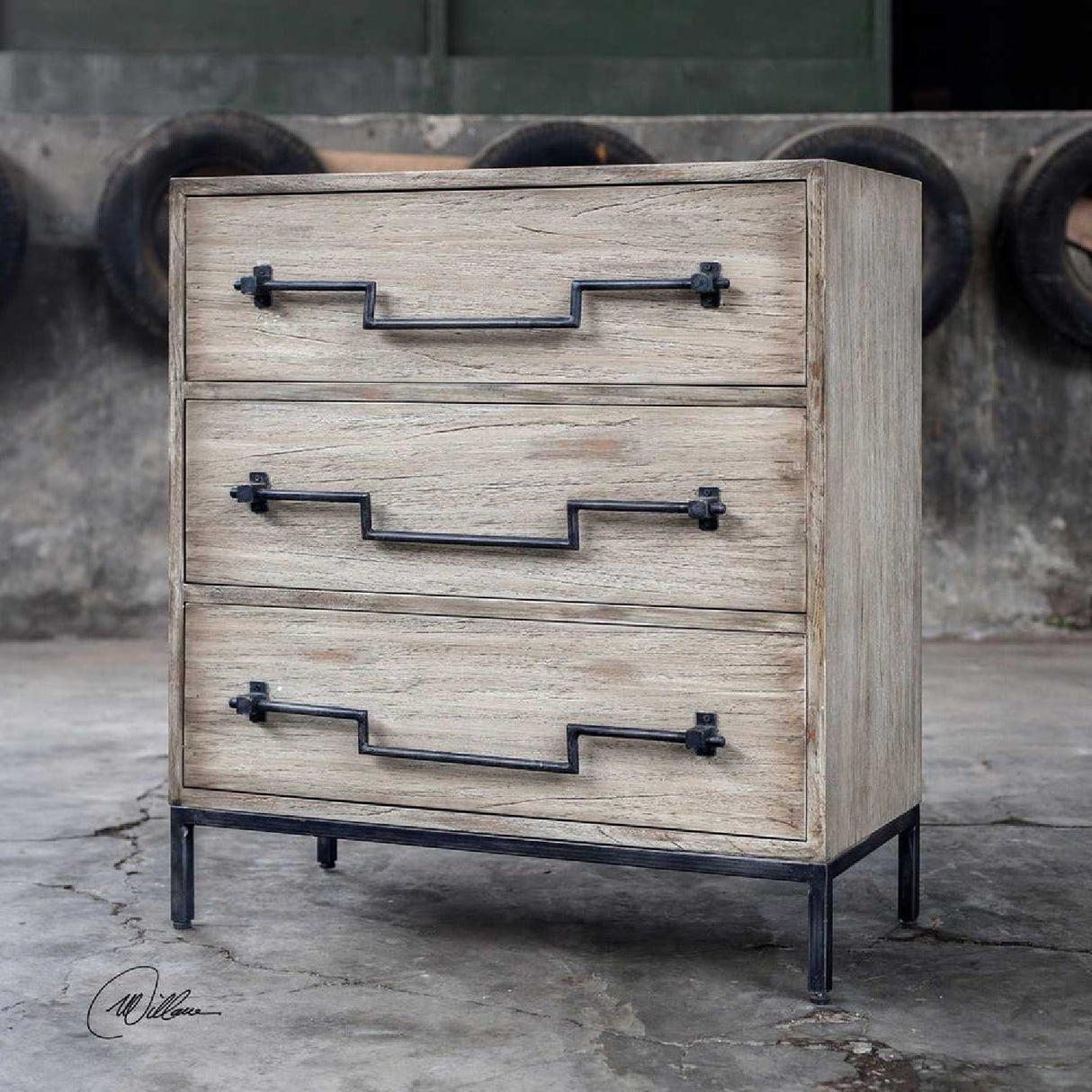   Mango Wood 3-Drawer Accent Chest | Oroa.com