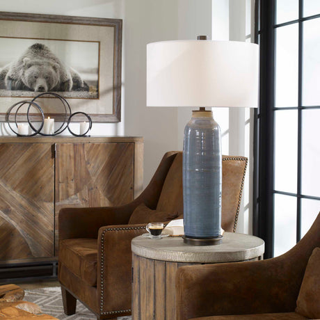   Distressed Blue Ceramic Table Lamp | Oroa.com