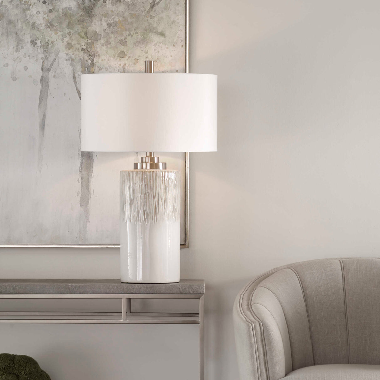   Beige Dripped Ceramic Table Lamp | Oroa.com