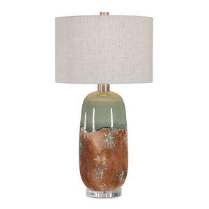   Terracotta & Green Ceramic Table Lamp | Oroa.com