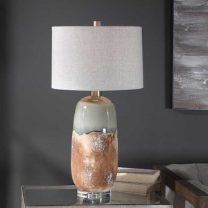   Terracotta & Green Ceramic Table Lamp | Oroa.com