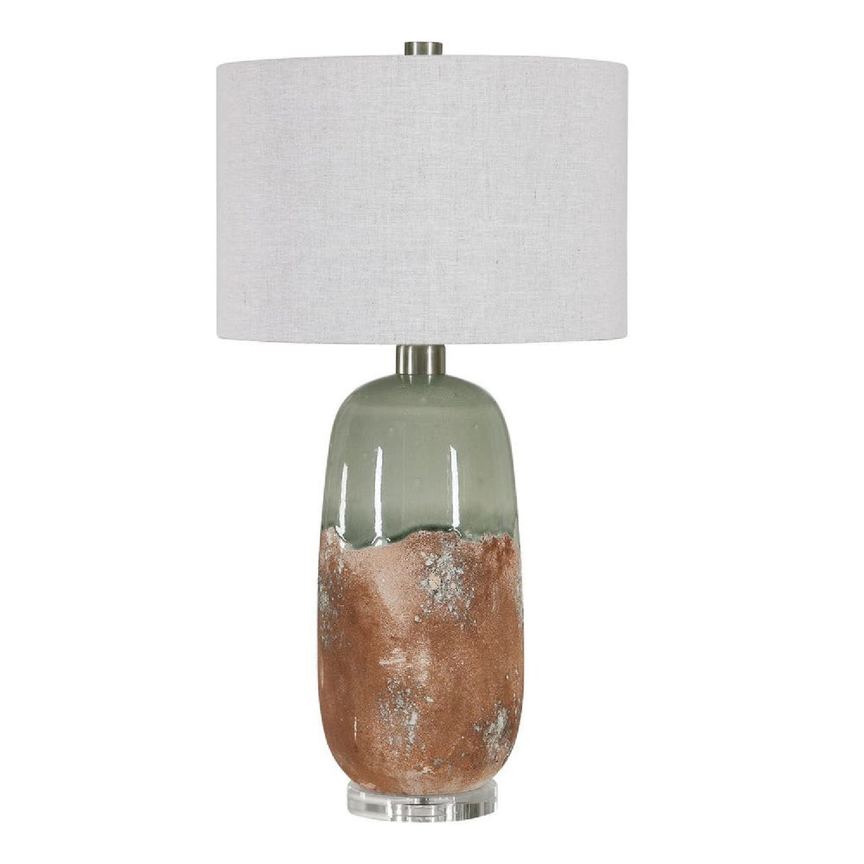   Terracotta & Green Ceramic Table Lamp | Oroa.com