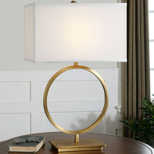   Brushed Brass Ring Table Lamp | Oroa.com