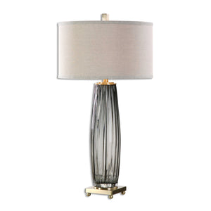   Pleated Gray Glass Table Lamp | Oroa.com