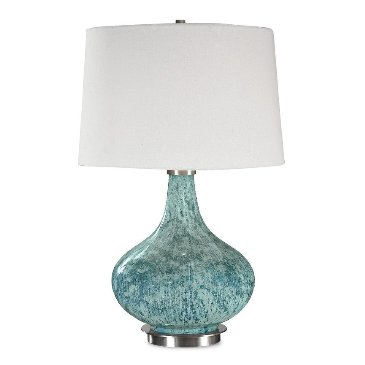   Bulbous Blue Glass Table Lamp | Oroa.com