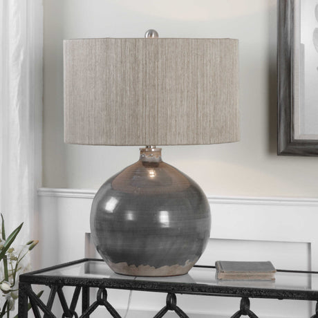   Gray Rounded Ceramic Table Lamp | Oroa.com