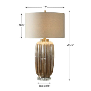   Fluted Pearlescent Ceramic Table Lamp | Oroa.com
