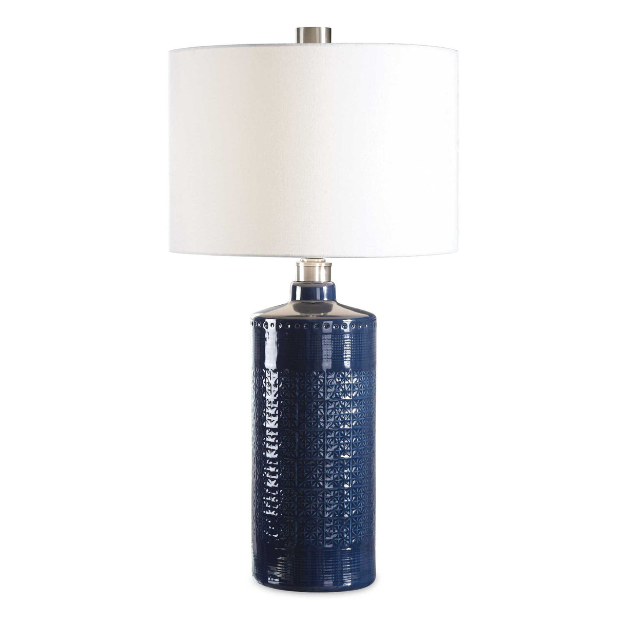   Blue Embossed Ceramic Table Lamp | Oroa.com