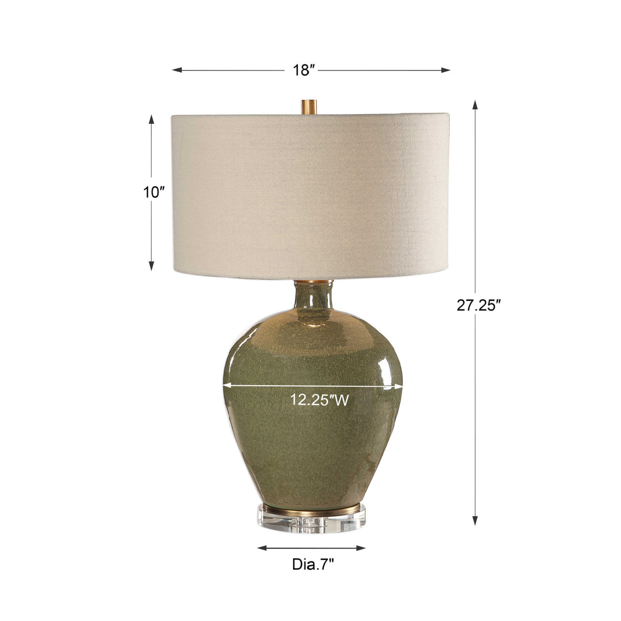   Green Glazed Ceramic Table Lamp | Oroa.com
