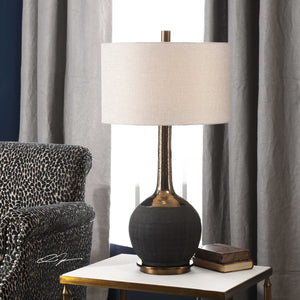  Rounded Black Ceramic Table Lamp | Oroa.com