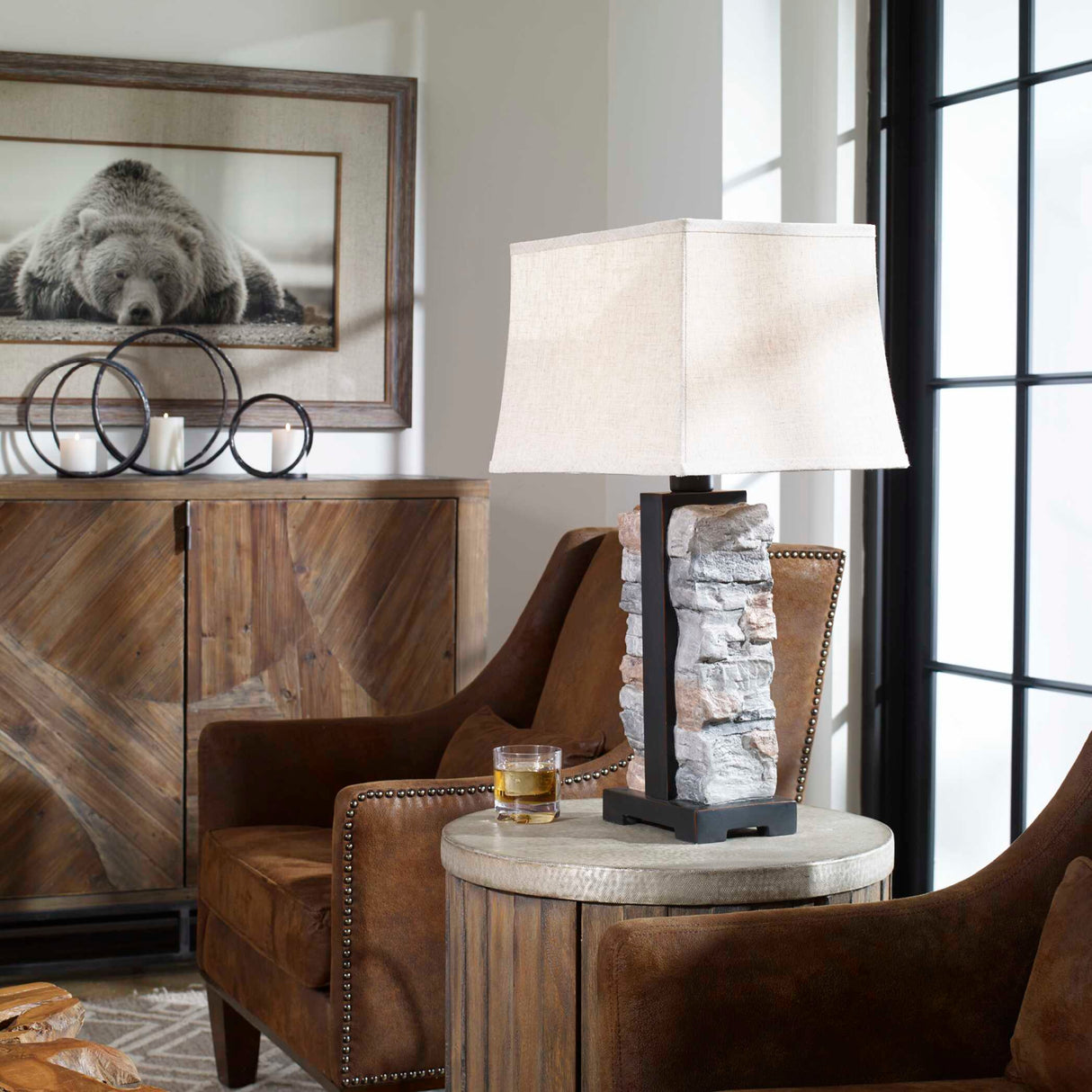   Stacked Stone Indoor/Outdoor Table Lamp | Oroa.com