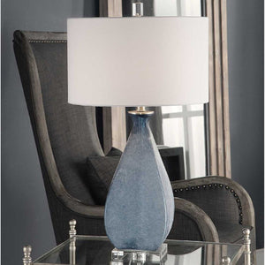   Etched Blue Glass Table Lamp | Oroa.com