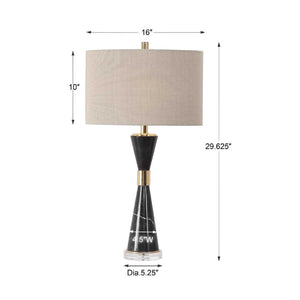   Hourglass Black Marble Table Lamp | Oroa.com