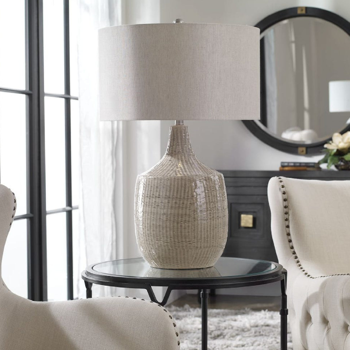   Gray Ceramic Table Lamp | Oroa.com
