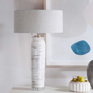   Beige Linen Shade Table Lamp | Oroa.com