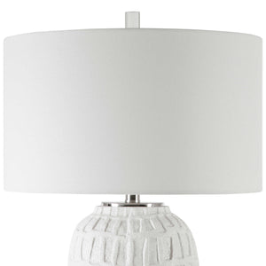  White Ceramic Grid Table Lamp | Oroa.com