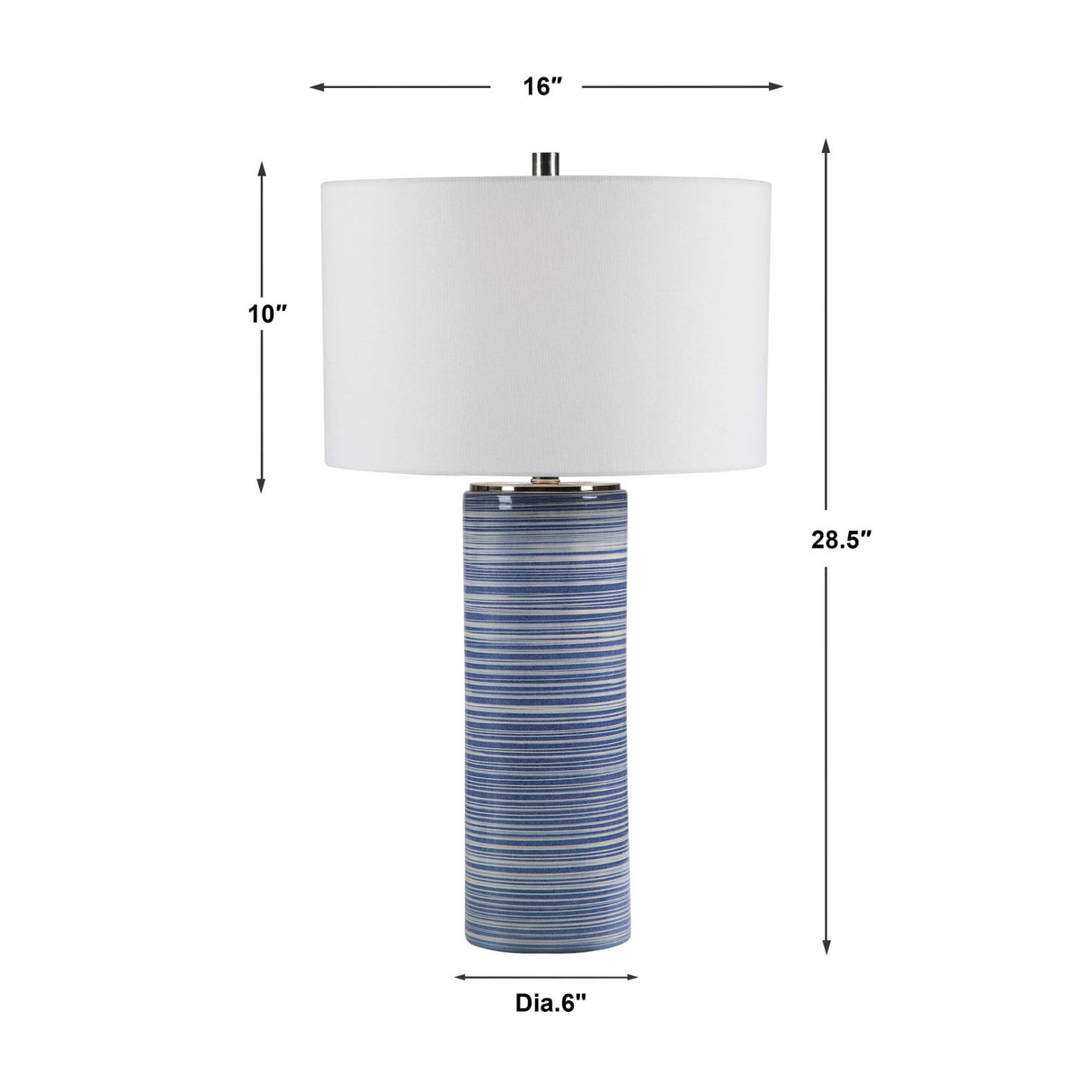   Blue Stripes Ceramic Table Lamp | Oroa.com