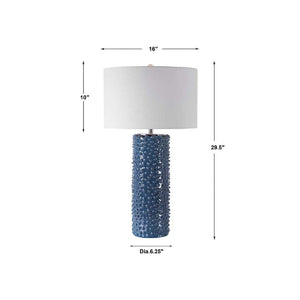   Blue Textured Ceramic Table Lamp | Oroa.com