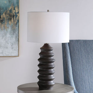   Rustic Black Wood Table Lamp | Oroa.com