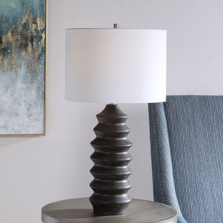   Rustic Black Wood Table Lamp | Oroa.com