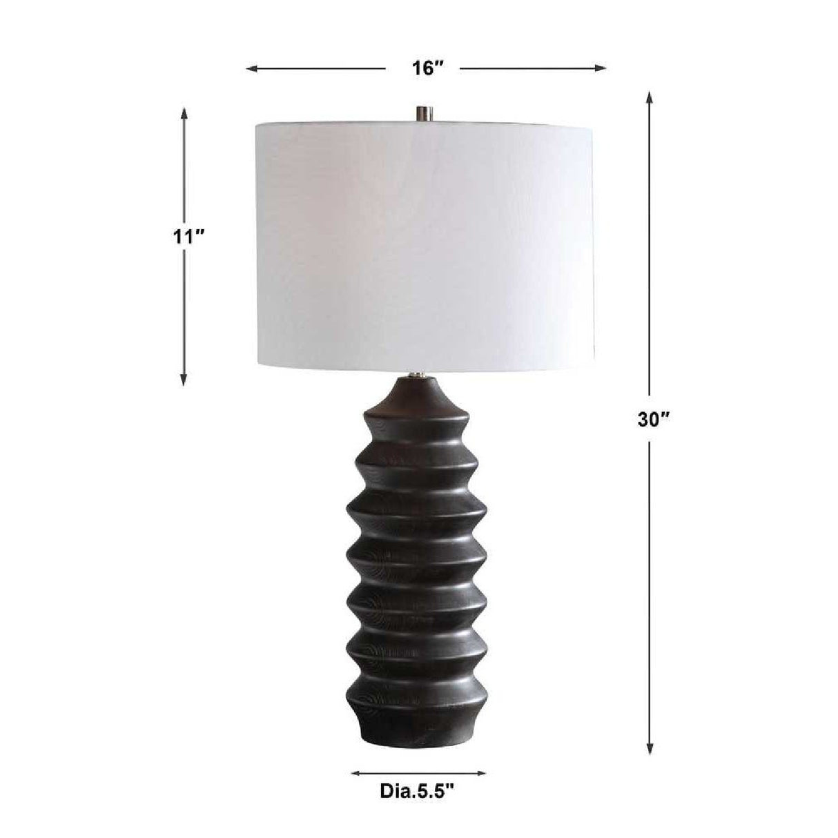   Rustic Black Wood Table Lamp | Oroa.com