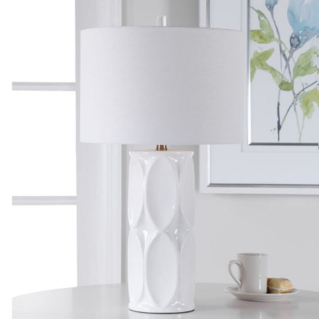   Glossy White Ceramic Table Lamp | Oroa.com