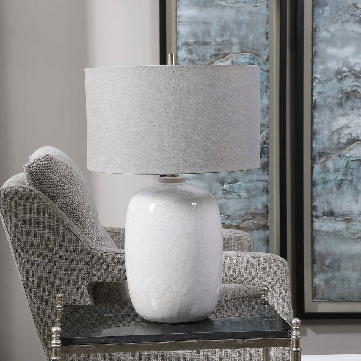   White Drip Ceramic Table Lamp | Oroa.com