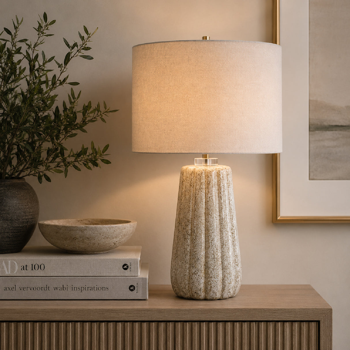   Fluted Ceramic Table Lamp | Oroa.com