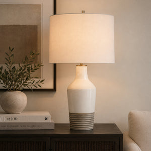   Crackled White Ceramic Table Lamp | Oroa.com