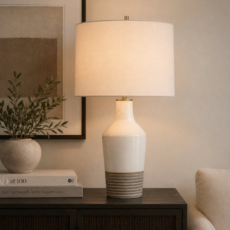   Crackled White Ceramic Table Lamp | Oroa.com