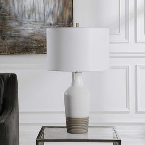   Crackled White Ceramic Table Lamp | Oroa.com
