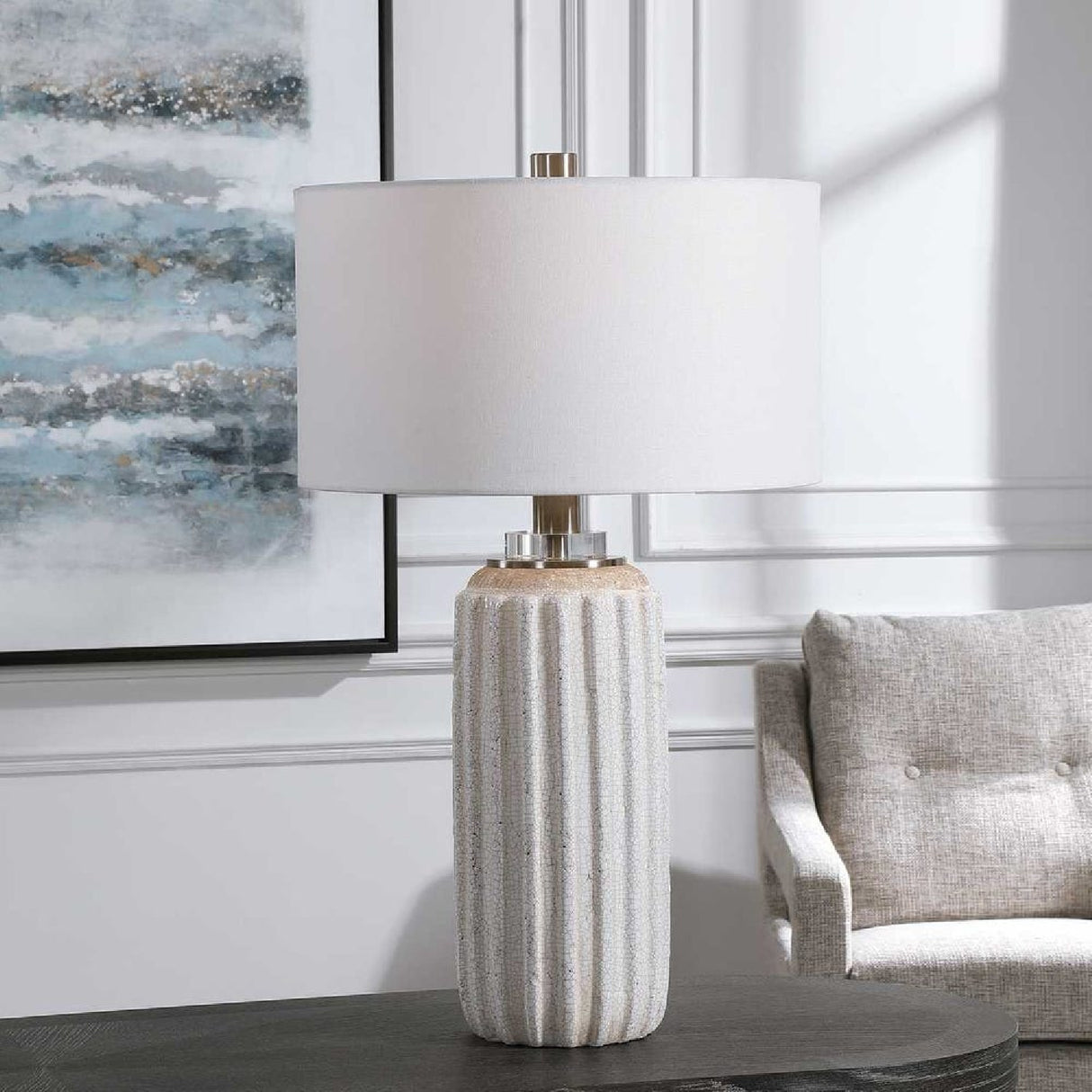   Cream Crackled Ceramic Table Lamp | Oroa.com