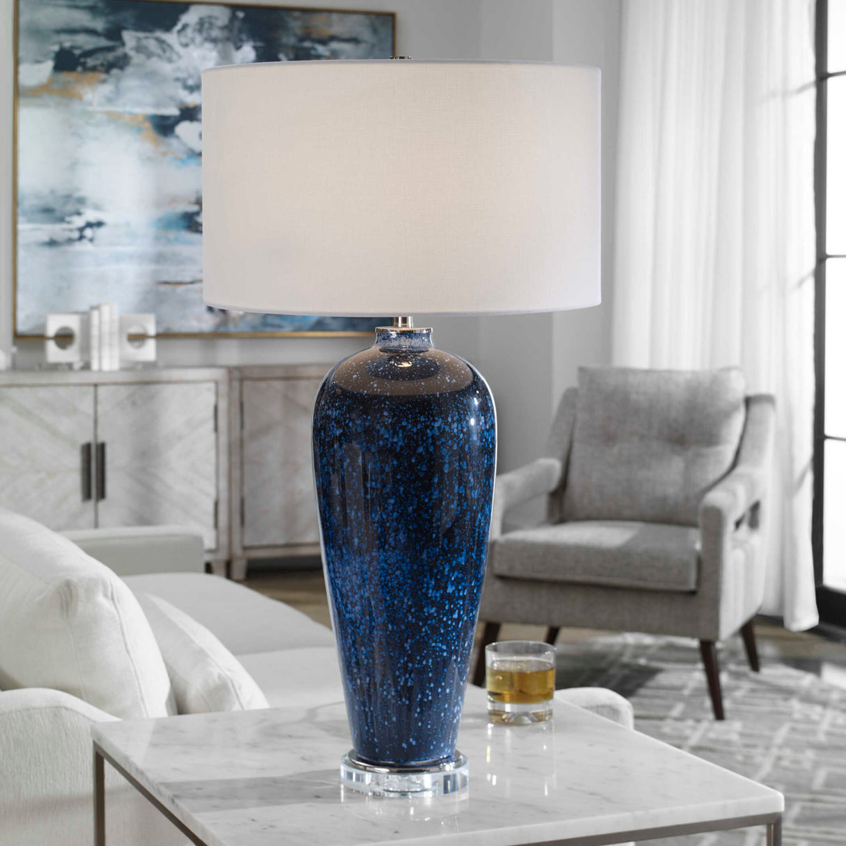   Blue Glass Table Lamp | Oroa.com