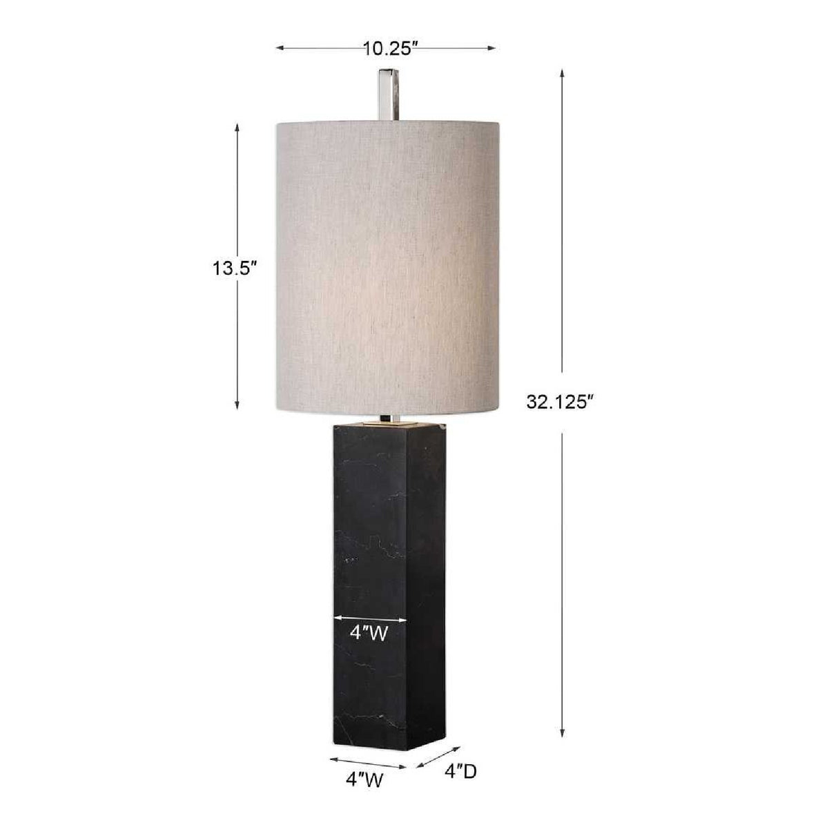   Black Marble Column Buffet Lamp | Oroa.com