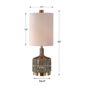   Gray Embossed Ceramic Table Lamp | Oroa.com