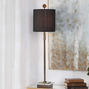   Black Linen Table Lamp | Oroa.com