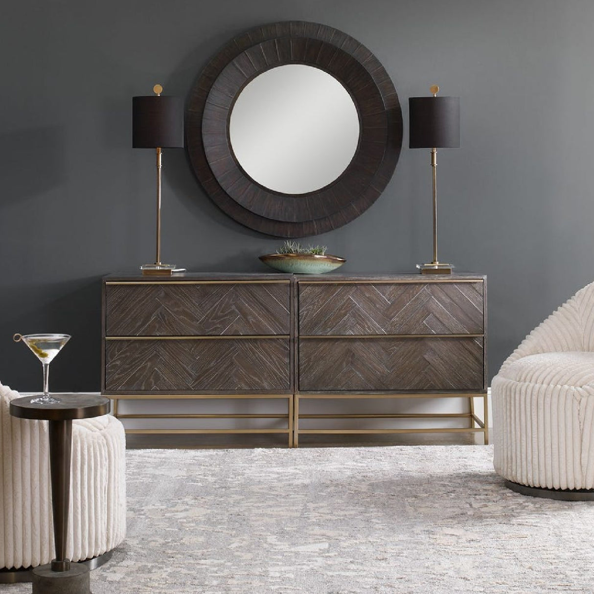   Black Linen Table Lamp | Oroa.com