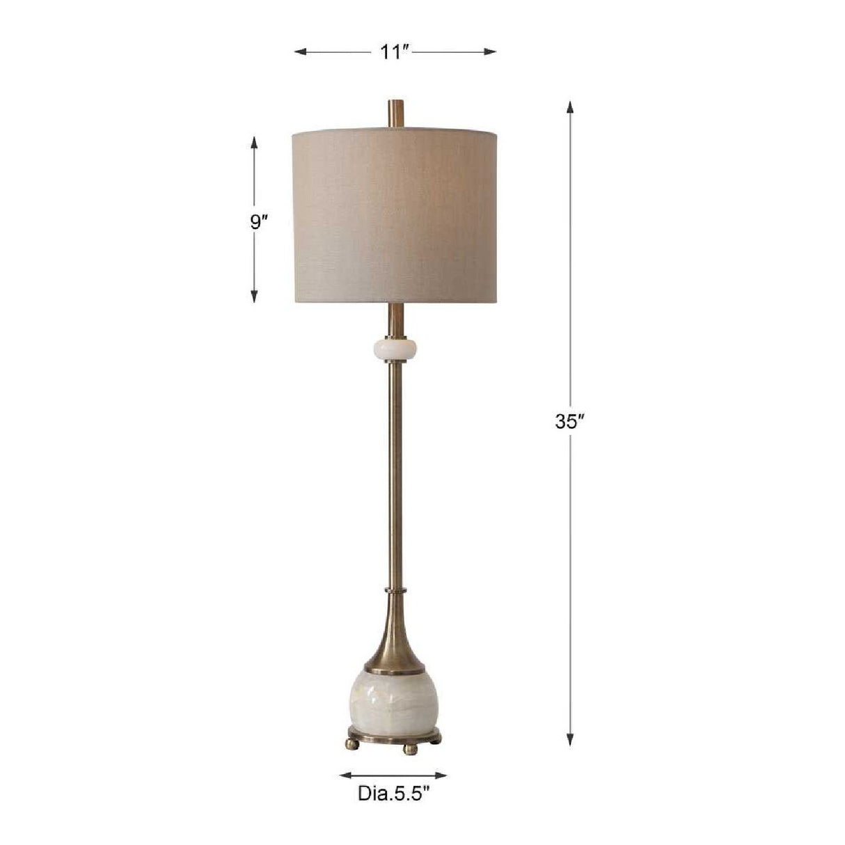   Polished White Marble Buffet Lamp | Oroa.com