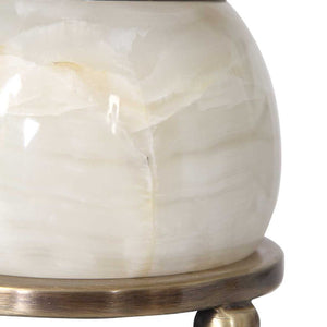   Polished White Marble Buffet Lamp | Oroa.com