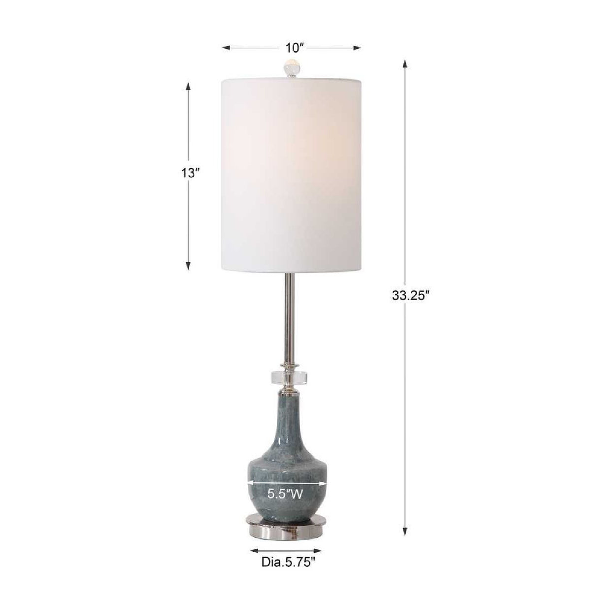   Mottled Blue Ceramic Buffet Lamp | Oroa.com