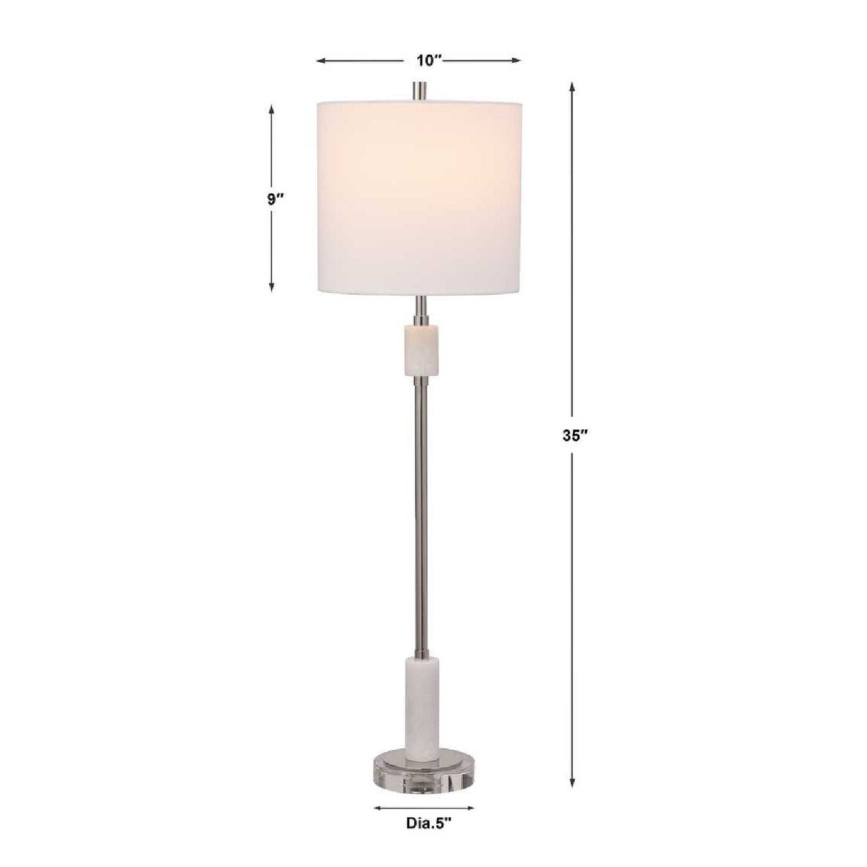   Polished Nickel Buffet Lamp | Oroa.com