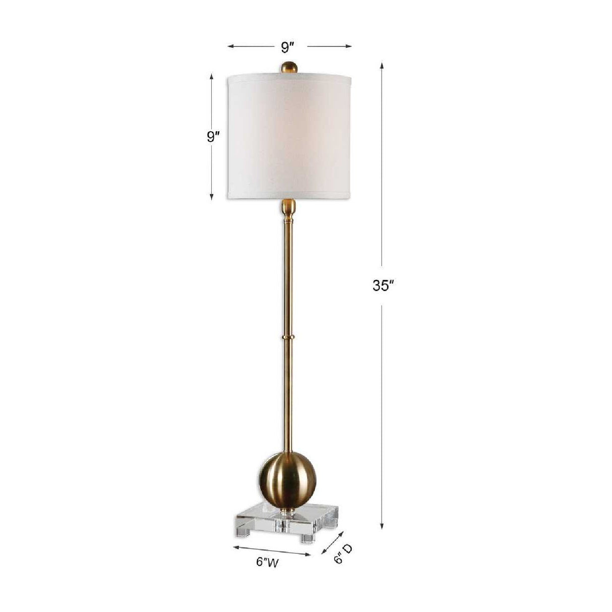  Brushed Brass Buffet Lamp | Oroa.com