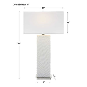   Carved White Stone Table Lamp | Oroa.com