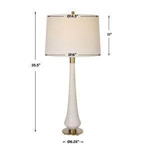   Tapered White Stone Table Lamp | Oroa.com